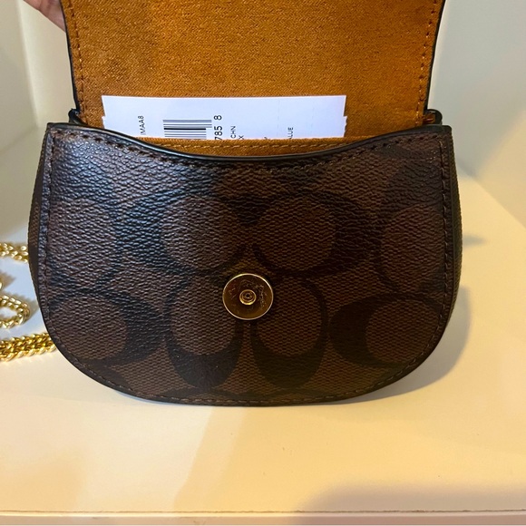 Coach Morgan Card Case On A Chain In Signature Canvas - Picture 4 of 7